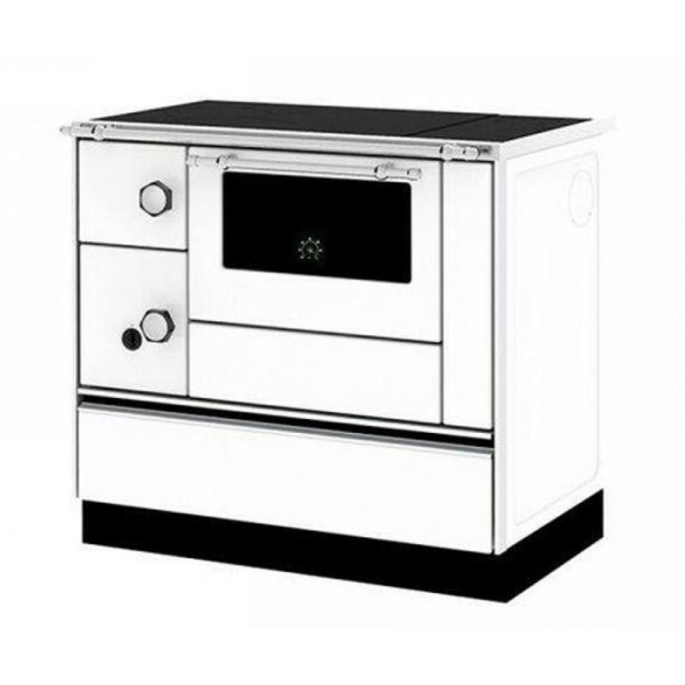 Küchenofen mit Backofen und Kochplatte Alfa Plam, Modell Alfa 90 H Favorit White Right, Leistung 6.4kW