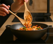 Flache Gusseisenpfanne