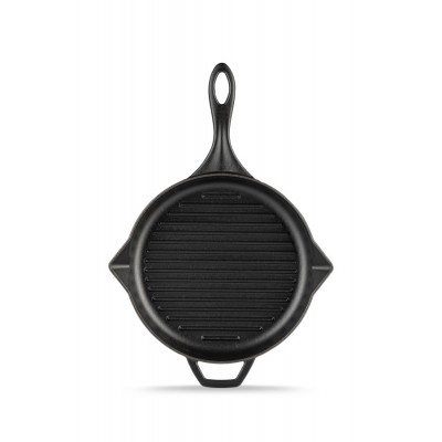 Emaillierte grillpfanne Gusseisen Hosse, Black Onyx, Ф24cm - Kochgeschirr aus schwarzem Gusseisen