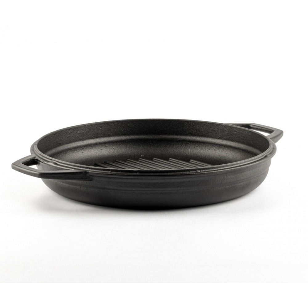 Emaillierte grillpfanne Gusseisen Hosse, Black Onyx, Ф22cm | Flache Gusseisenpfanne | Gusseisenpfanne |