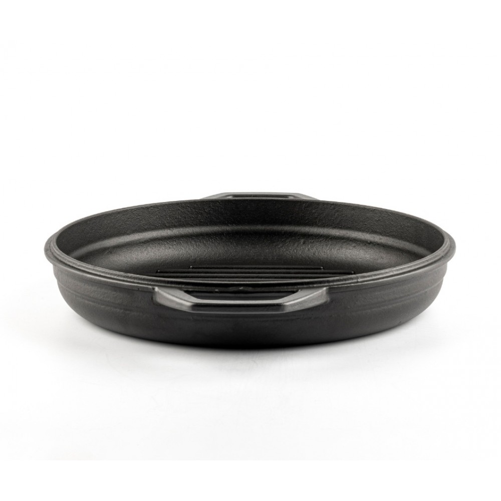 Emaillierte grillpfanne Gusseisen Hosse, Black Onyx, Ф22cm | Flache Gusseisenpfanne | Gusseisenpfanne |