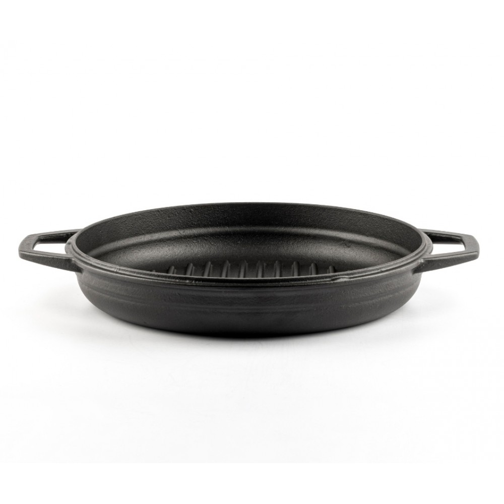 Emaillierte grillpfanne Gusseisen Hosse, Black Onyx, Ф22cm | Flache Gusseisenpfanne | Gusseisenpfanne |