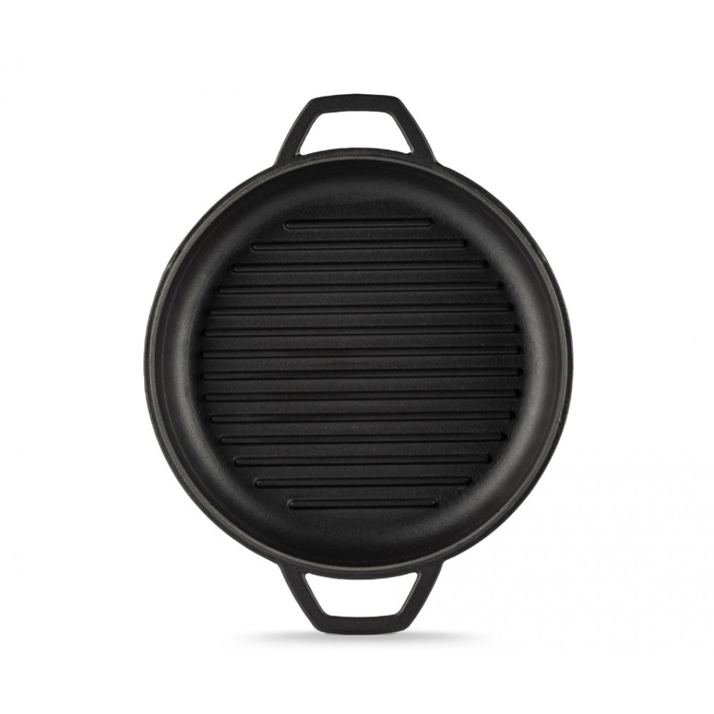 Emaillierte grillpfanne Gusseisen Hosse, Black Onyx, Ф22cm | Flache Gusseisenpfanne | Gusseisenpfanne |