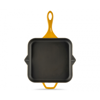 Emaillierte Gusseisenpfanne Hosse, Dijon, 28x28cm - Gelbes Kochgeschirr aus Gusseisen