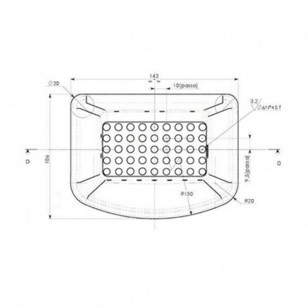 Gusseiserne Brennschale / Brennertopf für Pelletofen Ecoteck, Ravelli und andere, 143x106mm | Brennschale / Brennertopf Pelletofen | Pelletofen Ersatzteile |