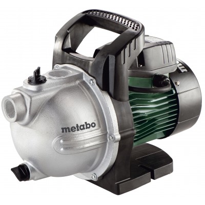 Einphasige Wasserpumpe für den Garten für klares Wasser Metabo P 4000 G, Leistung 1100 W, Fördermenge 4000 l/h, Förderhöhe 46 m - Zentralheizung
