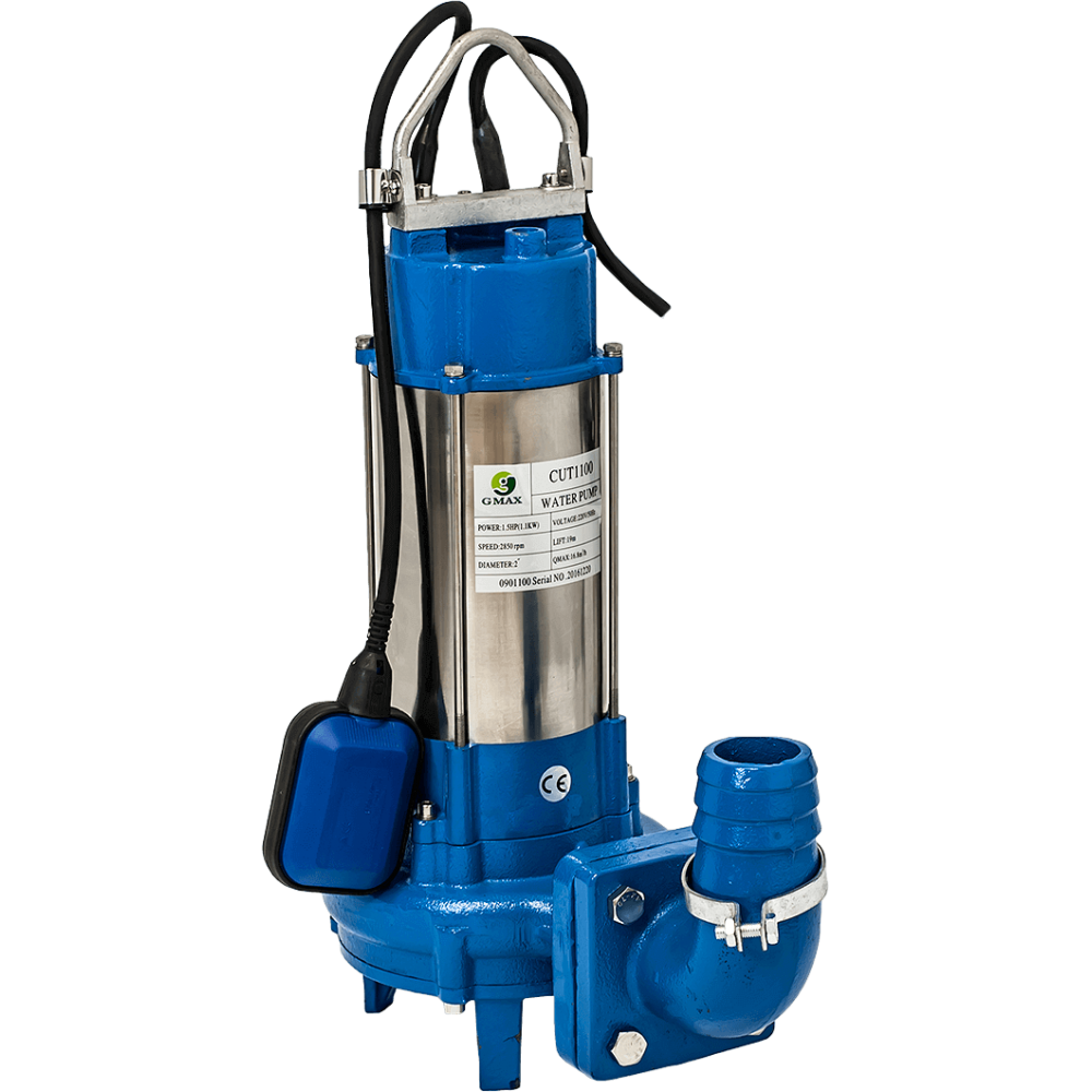 Tauch-Entwässerungspumpe für Abwasser mit Schneidwerk Gmax Cut mit externem Schwimmerschalter – Fördermenge 21 m³/h, Leistung 1,5 kW, Förderhöhe 23 m | Schmutzwasserpumpen | Wasserpumpen |