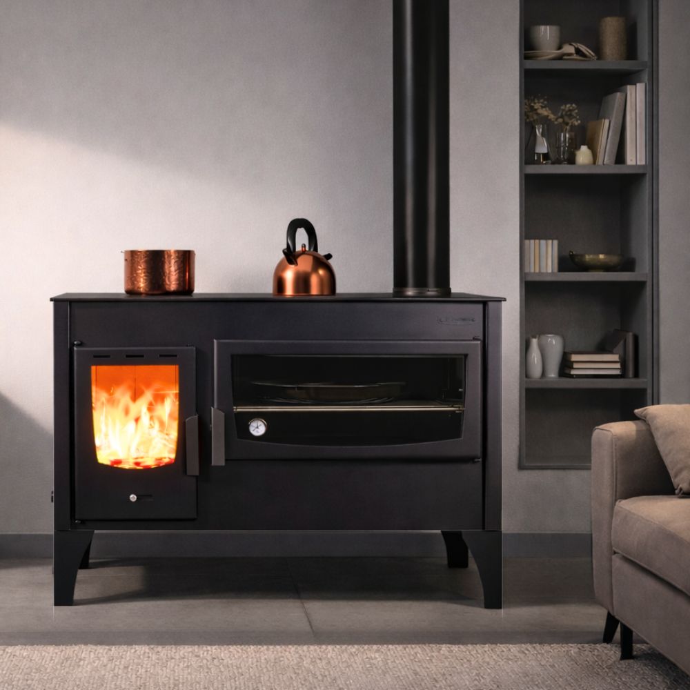 Küchenofen / Küchenhexe mit Backofen und Kochplatte Balkan Energy ATS ΜΑSΙΝΑ VERGINA, 10.2kW | Holzofen | Kaminofen |