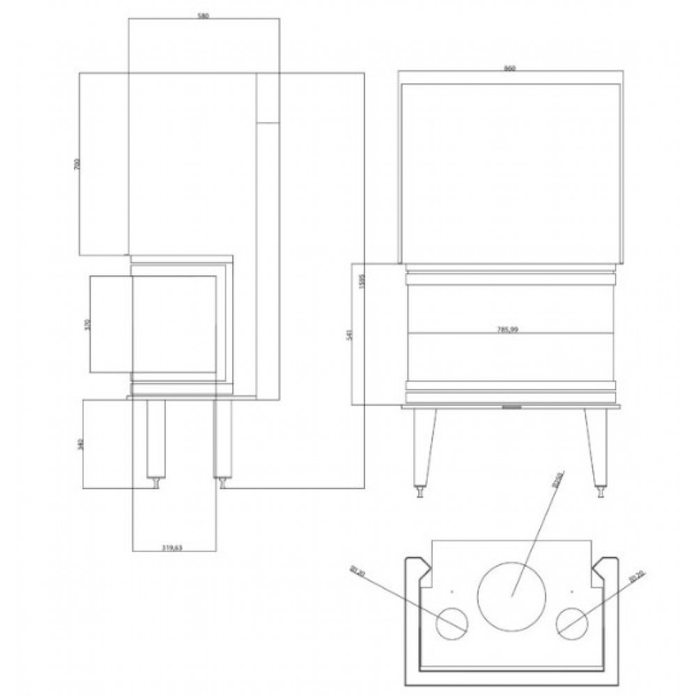Kamineinsatz, Kamin Balkan Energy ATS AIR PANORAMA 800, 16.04kW | Kamineinsatz | Kamin |