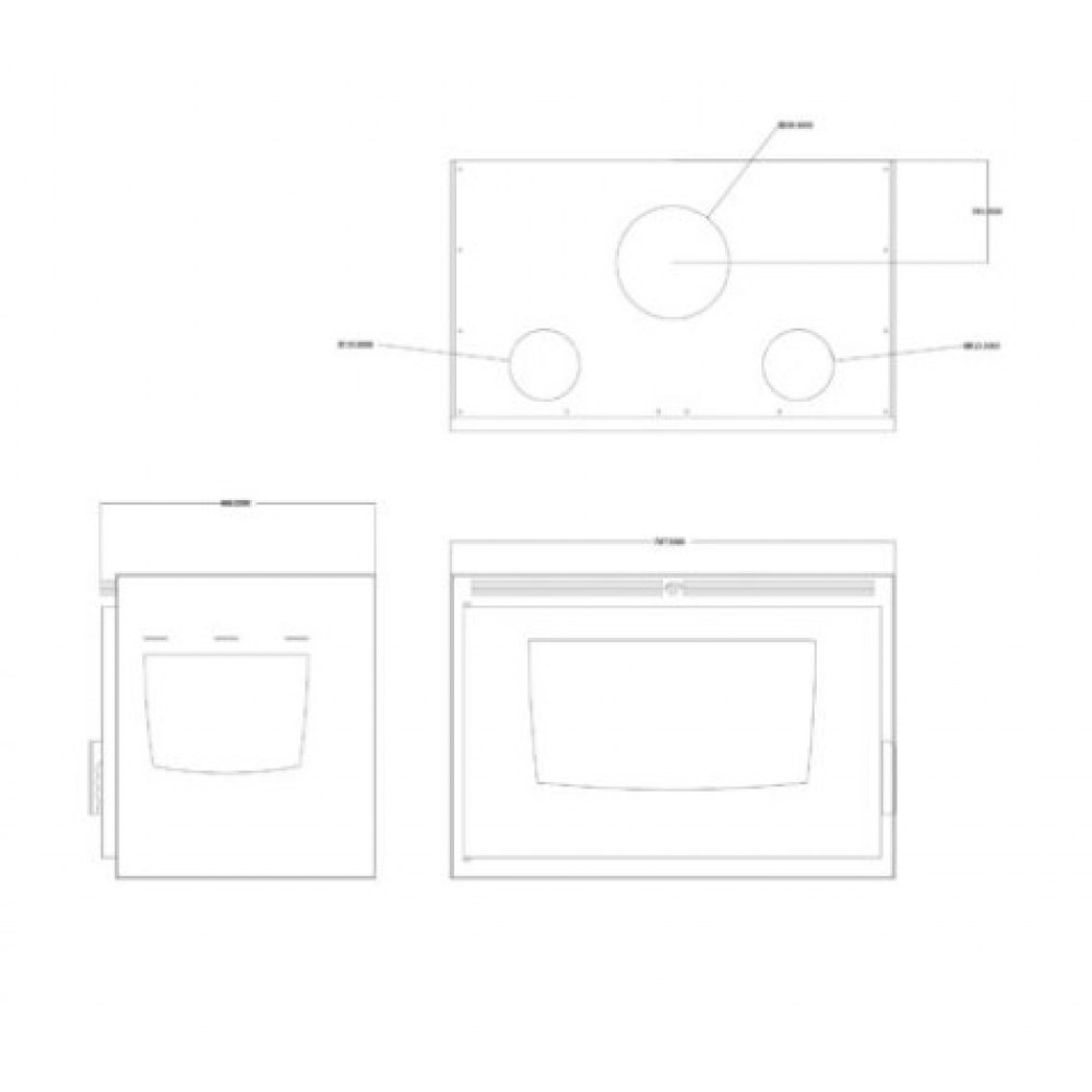 Kamineinsatz, Kamin Balkan Energy ATS INSERT CORNER AIR 800, mit Ventilator und Luftkanälen, rechts, 13.73kW | Kamineinsatz | Kamin |