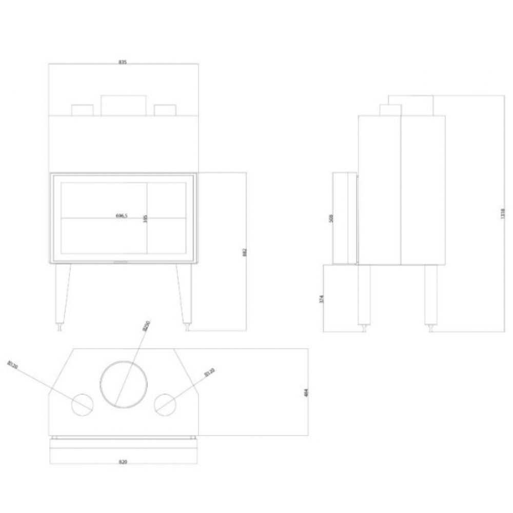 Kamineinsatz, Kamin Balkan Energy ATS STABLE AIR 800, mit Luftkanälen, 15.95kW | Kamineinsatz | Kamin |