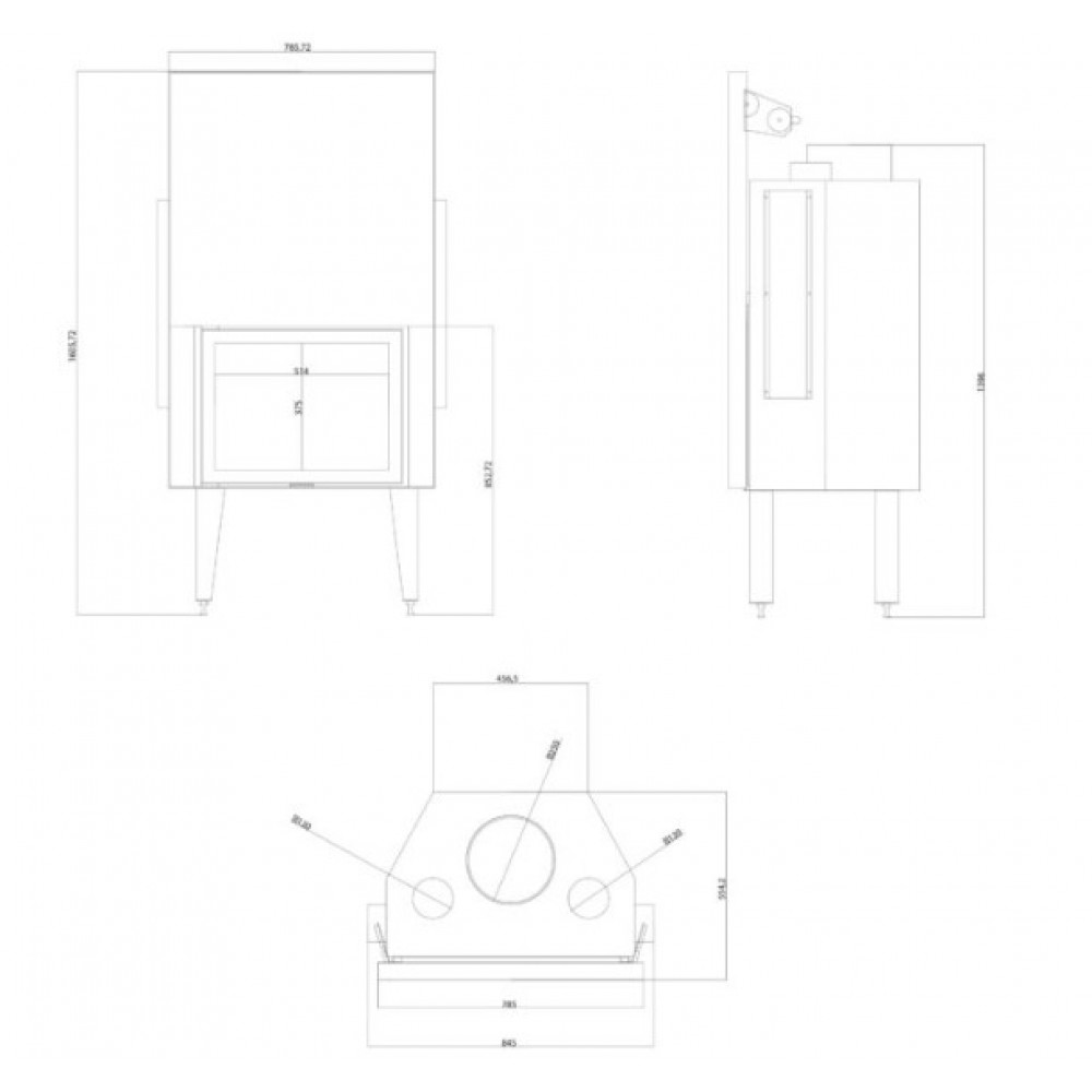 Kamineinsatz, Kamin Balkan Energy ATS STRAIGHT AIR 700, mit Luftkanälen, 14.89kW | Kamineinsatz | Kamin |