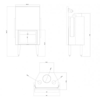 Kamineinsatz, Kamin Balkan Energy ATS STRAIGHT AIR 700, mit Luftkanälen, 14.89kW - Produktvergleich