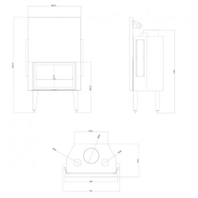 Kamineinsatz, Kamin Balkan Energy ATS STRAIGHT AIR 800, mit Luftkanälen, 15.95kW - Produktvergleich
