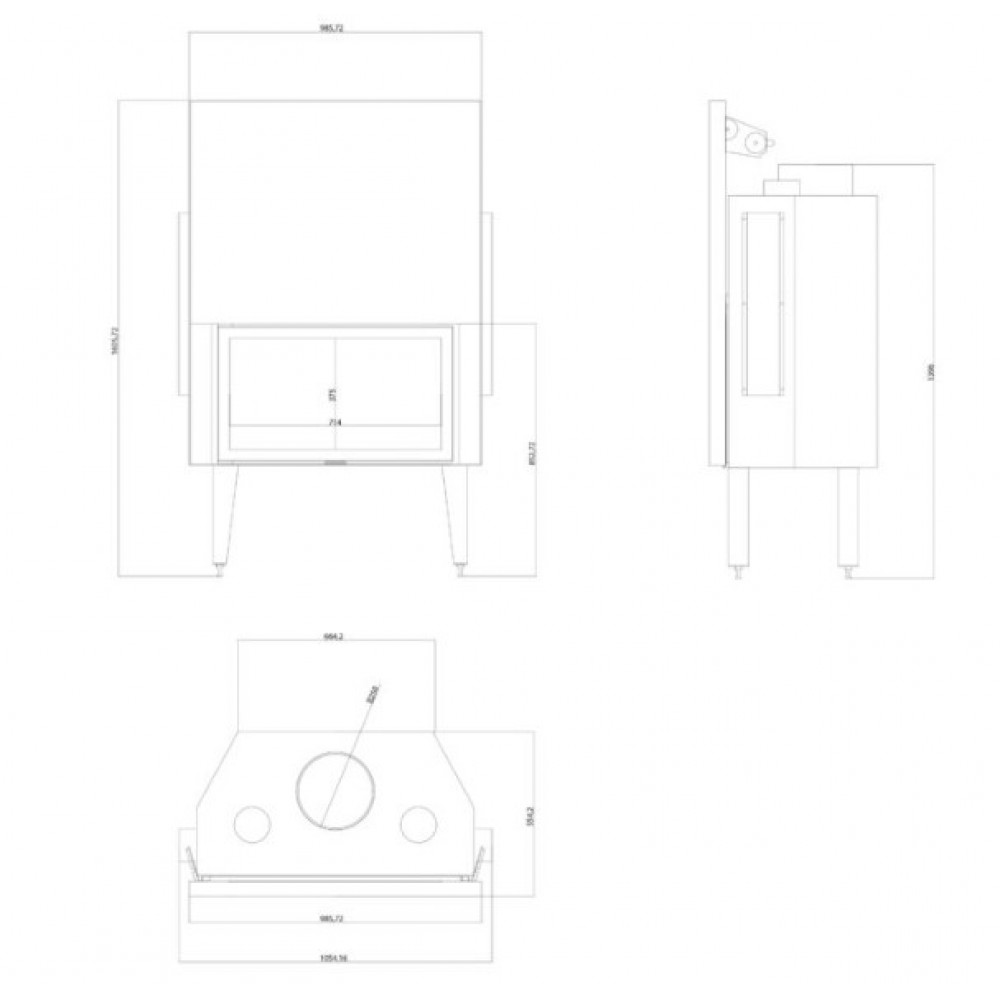 Kamineinsatz, Kamin Balkan Energy ATS STRAIGHT AIR 900, mit Luftkanälen, 19.95kW | Kamineinsatz | Kamin |