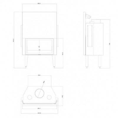 Kamineinsatz, Kamin Balkan Energy ATS STRAIGHT AIR 900, mit Luftkanälen, 19.95kW - Produktvergleich
