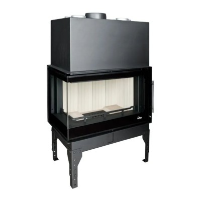 Kamin UNIFLAM 760 EVO PBS mit Luftkanälen und Luftzufuhr, gebogenes Glas, linke Seite, 10 kW - Produktvergleich