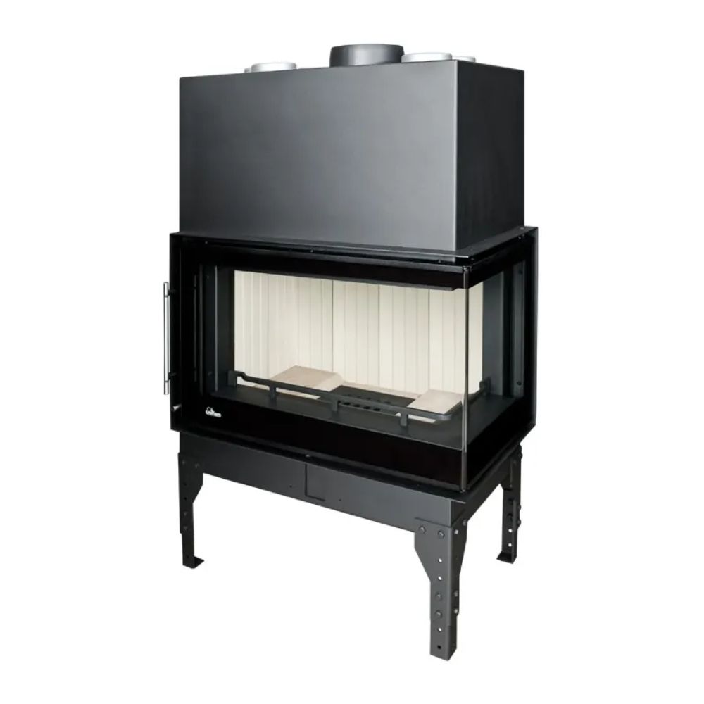 Kamin UNIFLAM 860 EVO PBS mit Luftkanälen und Luftzufuhr, rechte Seite, 15 kW | Kamineinsatz | Kamin |