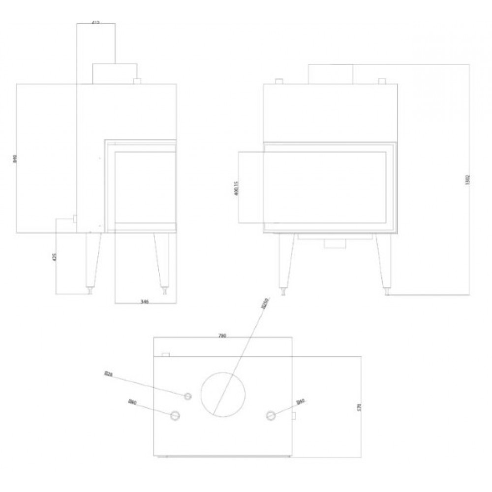 Kamineinsatz Wasserführend Balkan Energy ATS STABLE HYDRO CORNER 700, rechts, 19.56kW | Kamineinsatz | Kamin |
