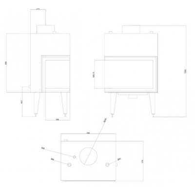 Kamineinsatz Wasserführend Balkan Energy ATS STABLE HYDRO CORNER 700, links, 19.56kW - Produktvergleich