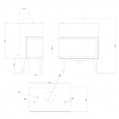 Kamineinsatz Wasserführend Balkan Energy ATS STABLE HYDRO CORNER 900, links, 27.23kW - Produktvergleich