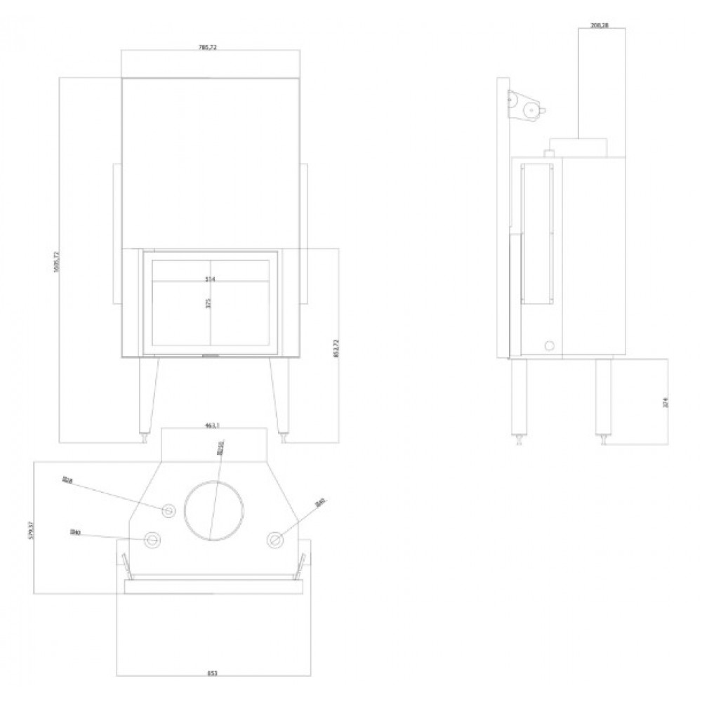 Kamineinsatz Wasserführend Balkan Energy ATS STRAIGHT HYDRO 700, 24.56kW | Kamineinsatz | Kamin |