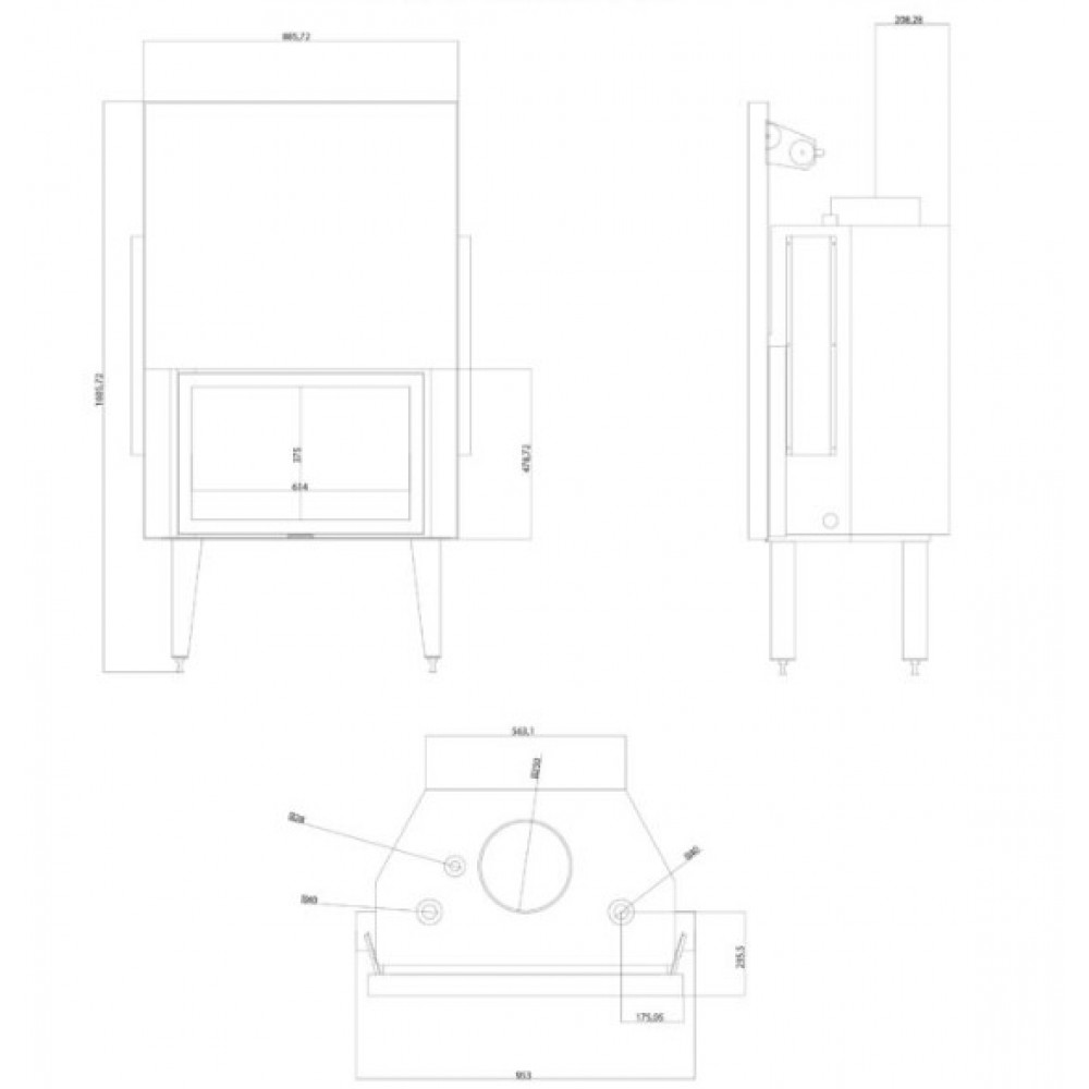 Kamineinsatz Wasserführend Balkan Energy ATS STRAIGHT HYDRO 800, 29.58kW | Kamineinsatz | Kamin |