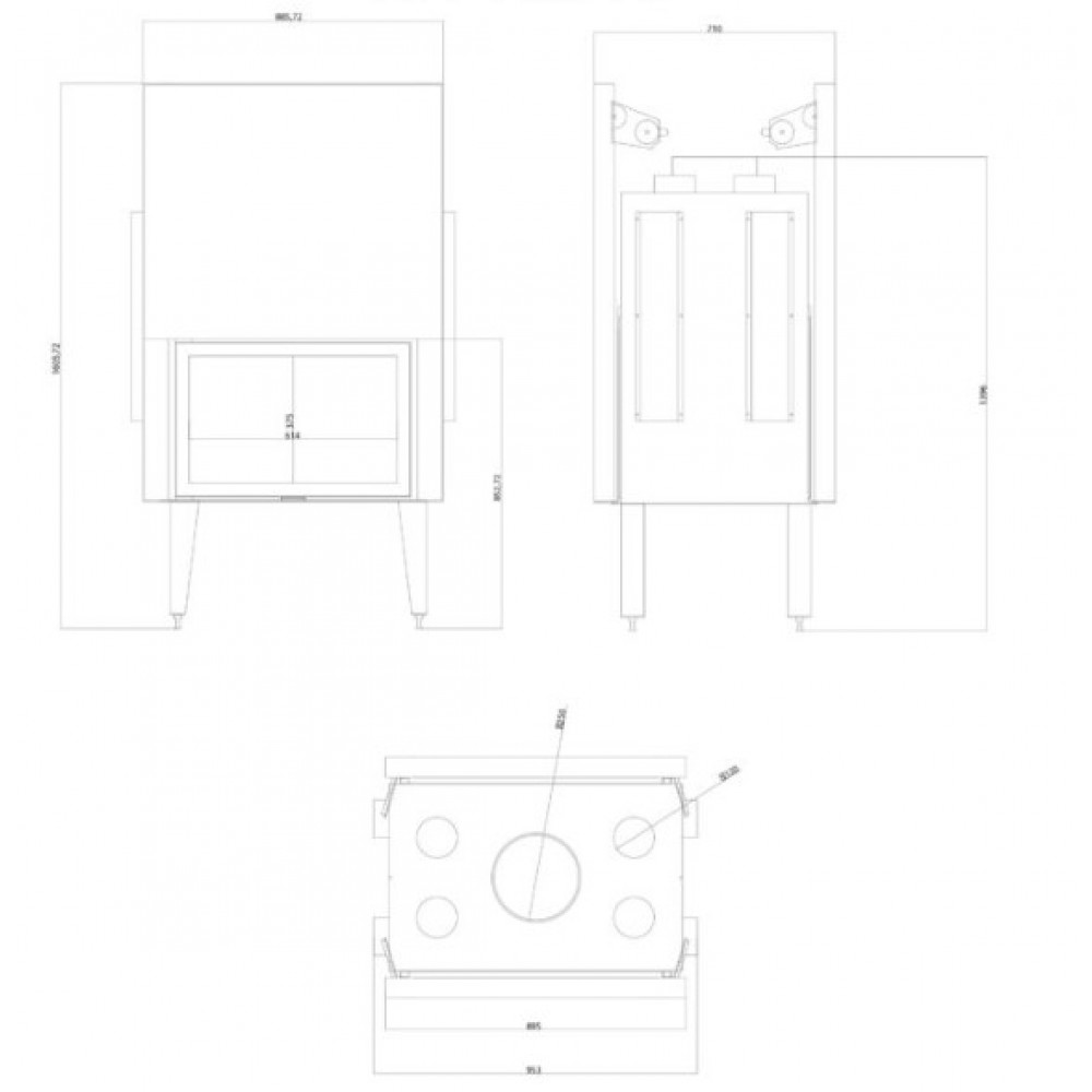 Kamineinsatz, Kamin Balkan Energy ATS TUNNEL AIR 800, mit Luftkanälen, 16.1kW | Kamineinsatz | Kamin |