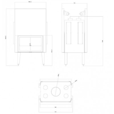 Kamineinsatz, Kamin Balkan Energy ATS TUNNEL AIR 800, mit Luftkanälen, 16.1kW - Produktvergleich