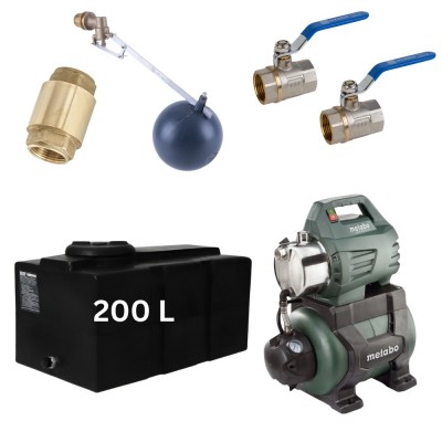 Kit „Trinkwasser 200L“ mit Wassertank Loft Mavil (schwarz) und Hauswasserwerk Metabo - Produktvergleich
