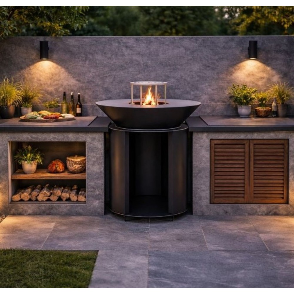 Holzkohlegrill aus Stahl Balkan Energy ROUND 750 |  |  |