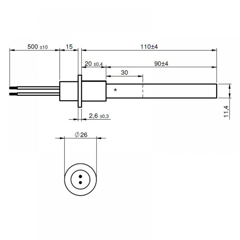 Glühzünder / Zünder mit schwarzem Quarzkristall für Pelletofen Ravelli, Anselmo Cola, Moretti Design, Opera, Karmek One und weitere, Gesamtlänge 125mm, 330W | Glühzünder Pelletofen | Pelletofen Ersatzteile |