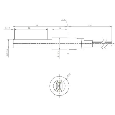 Keramischer Glühzünder / Zünder für Pelletofen MCZ, RED und andere, Gesamtlänge 107mm, 315W - Glühzünder Pelletofen