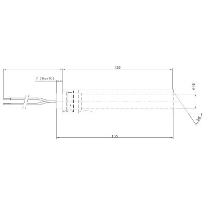 Glühzünder / Zünder Set mit Führungsrohr für Pelletöfen Jotul, Ravelli und andere, Länge 144mm, 350W - Glühzünder Pelletofen