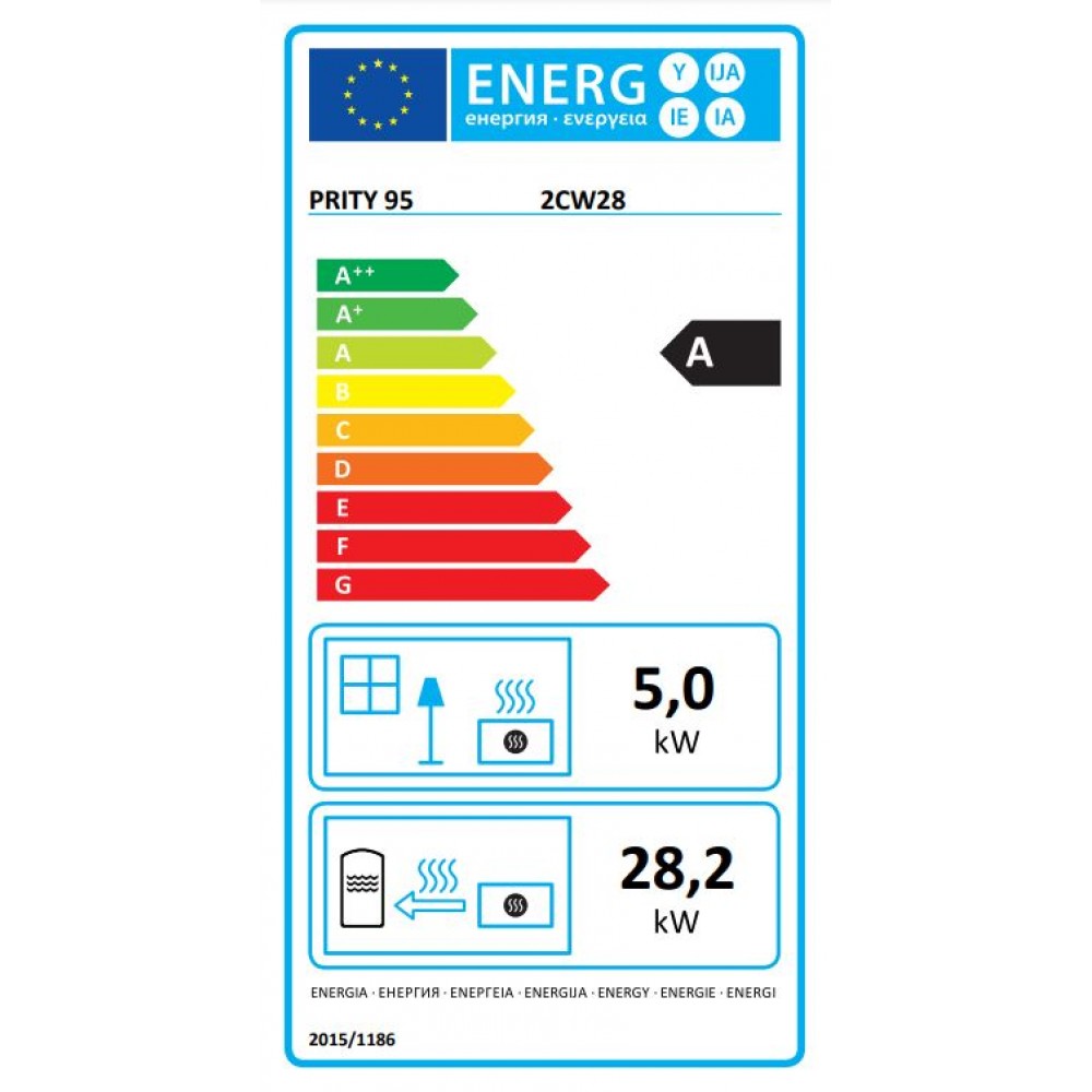 Kamineinsatz Wasserführend Prity, Modell 2C W28, Leistung 33.2kW, Gusseisentür, Panoramablick | Kamineinsatz Wasserführend | Kamin |