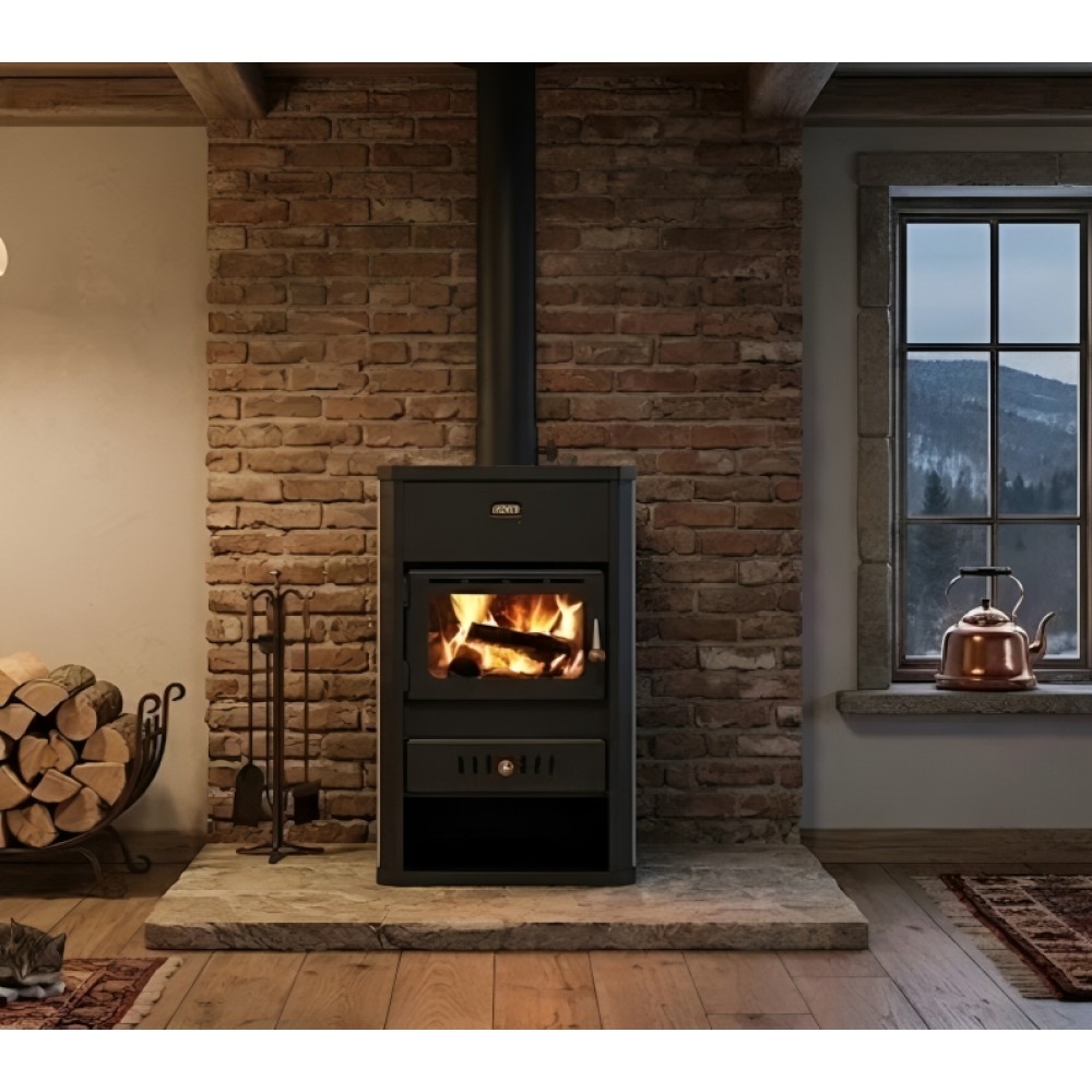 Kaminofen, Holzofen Wasserführend Prity, Modell S1 W10, Leistung 13.3kW | Wasserführender kaminofen | Kaminofen |