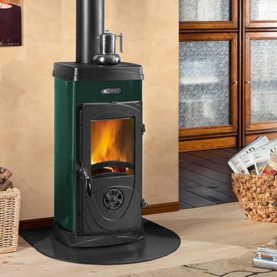 Italienischer Kaminofen Gusseisen La Nordica Super Junior Grün, 5.7kW - La Nordica