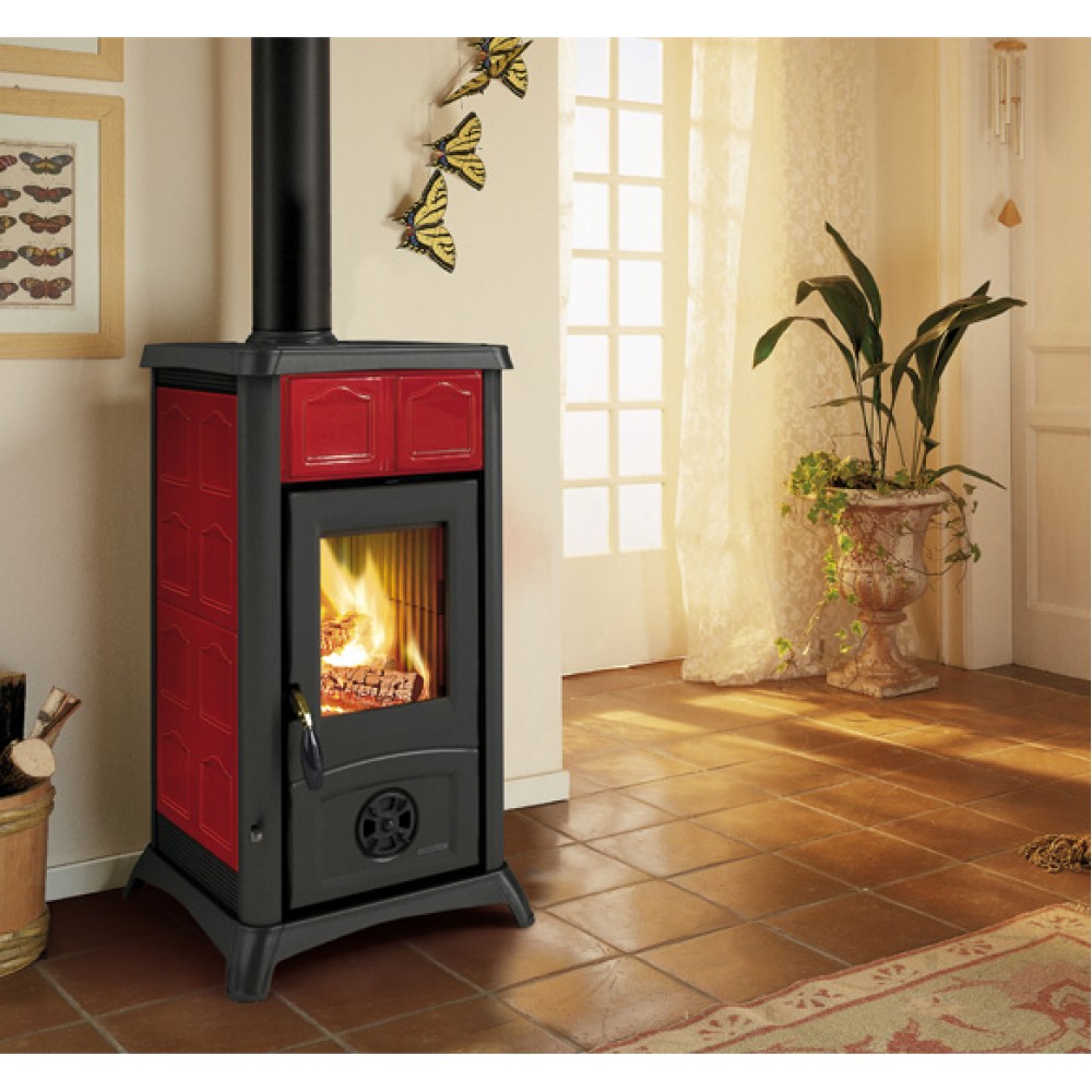 Italienischer Kaminofen, Holzofen La Nordica Gemma Rot, 6.5kW | Holzofen | Kaminofen |