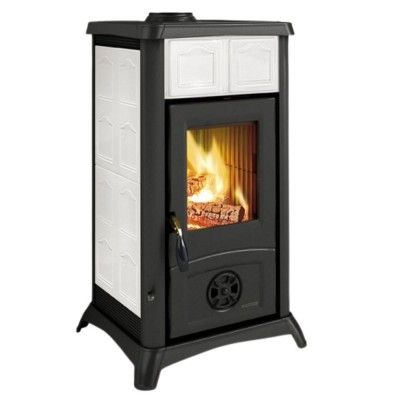 Italienischer Kaminofen, Holzofen La Nordica Gemma Weiß, 6.5kW - La Nordica