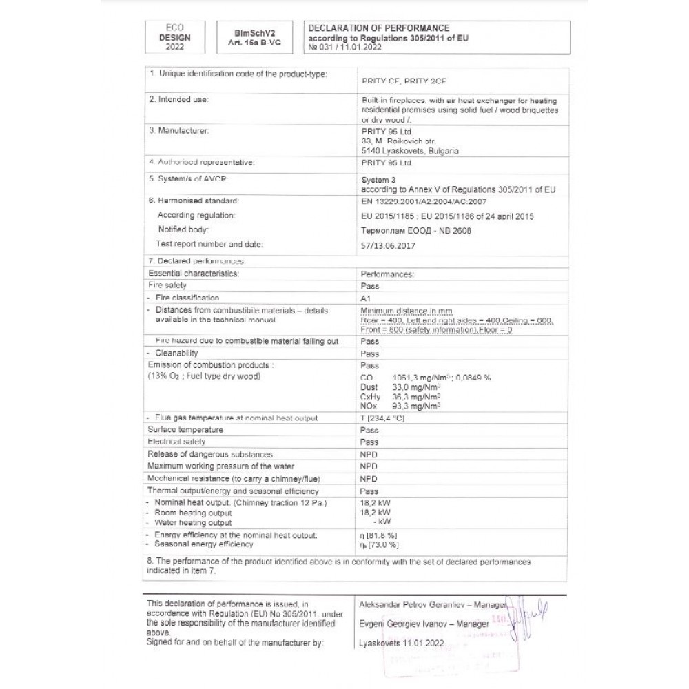 Kamineinsatz, Kamin Prity, Modell CF, Leistung 18.2kW, Gebläse, Gusseisentür | Kamin | Kamineinsatz |