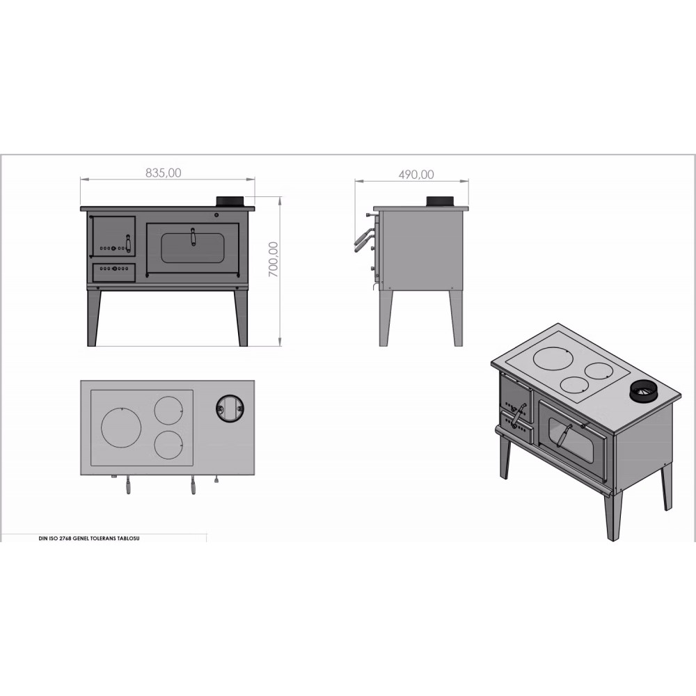 Küchenofen / Küchenhexe mit Backofen und Kochplatte Balkan Energy, Modell 4014, Leistung 7.9kW | Küchenofen / Küchenhexe |  |