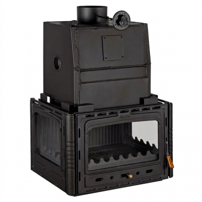 Wasserführender kamin Prity, Modell 3C W28, Leistung 33.2kW, Gusseisentür, Panoramablick - Produktvergleich