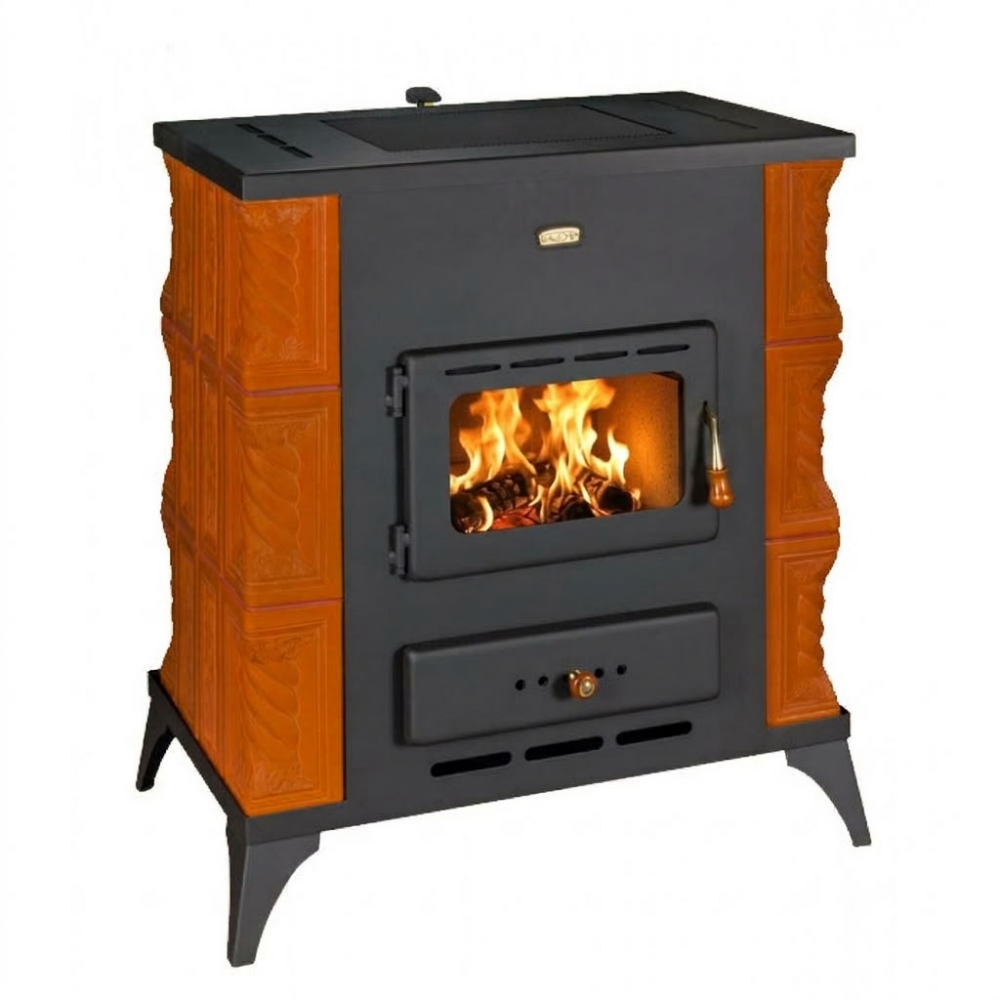 Kaminofen, Holzofen Prity, Modell K2 RK Haselnuss, Leistung 10kW, Keramikverkleidung, Füße | Holzofen | Kaminofen |