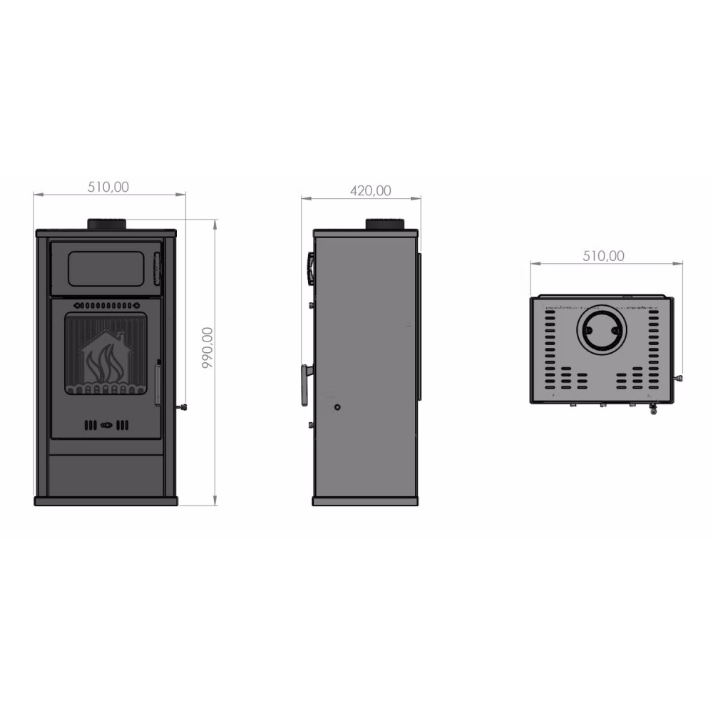 Kaminofen, Holzofen mit Backfach Balkan Energy, Modell Troy, Leistung 7.8kW | Holzofen | Kaminofen |