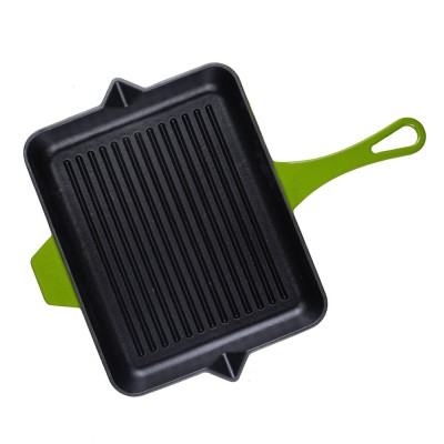 Emaillierte grillpfanne Gusseisen Solagio, Bamboo, 26x32cm - Gusseisenpfanne