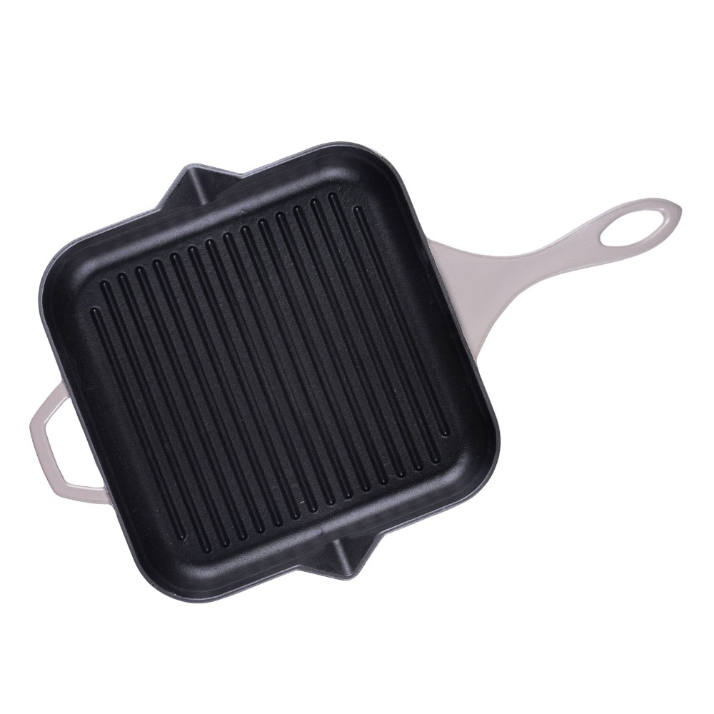 Emaillierte grillpfanne Gusseisen Hosse, Ivory, 28x28cm | Grillpfanne Gusseisen | Gusseisenpfanne |