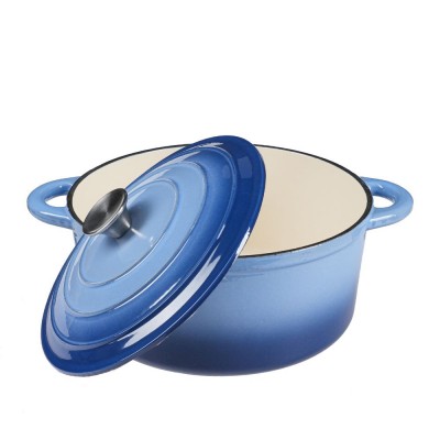 Emaillierter Gusseisen Topf, Blau, Ф22 - Gusseisen Topf