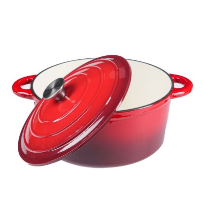 Emaillierter Gusseisen Topf, Rot, Ф22 - Gusseisen Topf