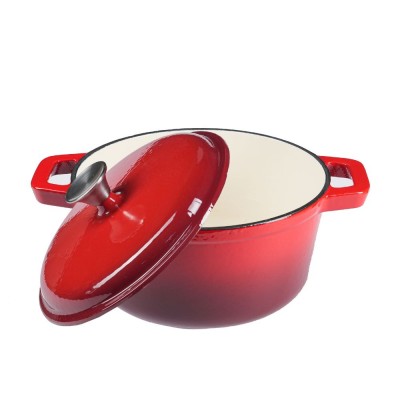 Emaillierter Gusseisen topf, Rot, Ф24 - Gusseisen Topf