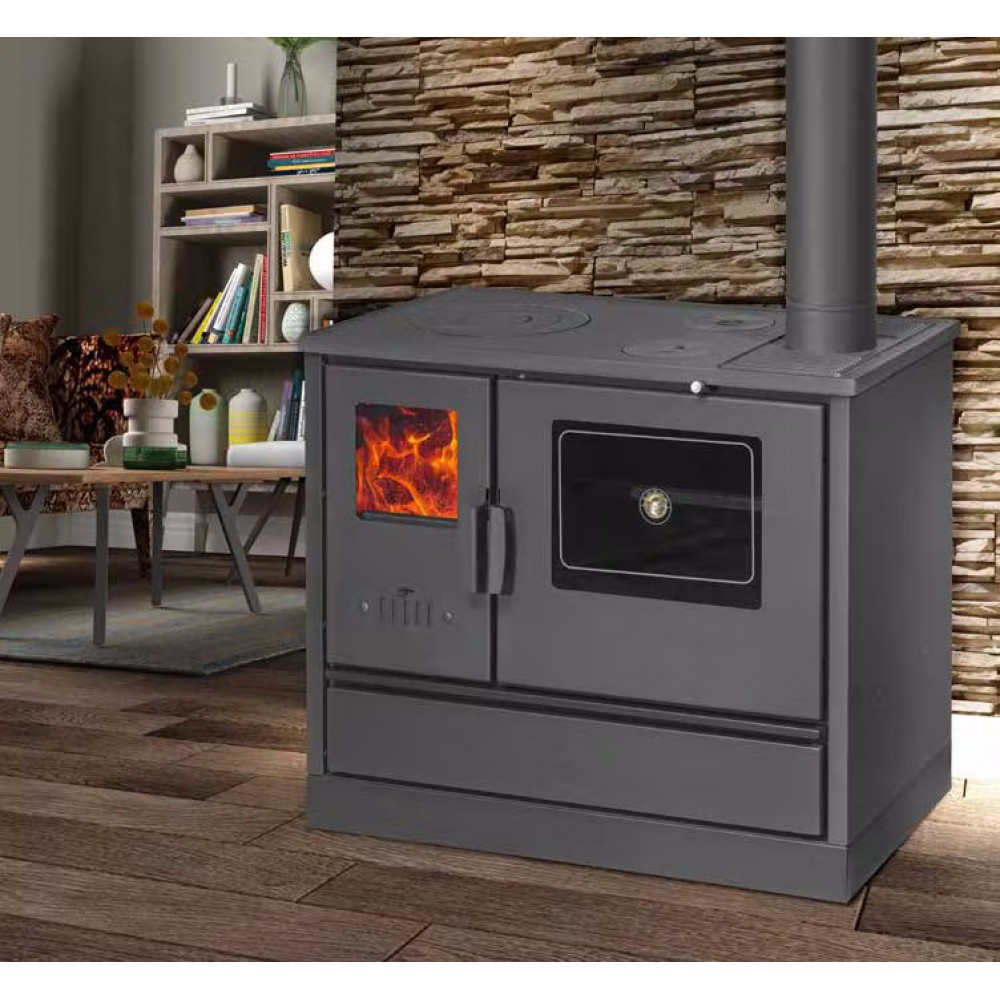 Küchenofen mit Backofen und Kochplatte Balkan Energy, Modell 4020 Cappuccino, Obere Platte aus Gusseisen, Leistung 7.9kW | Küchenofen / Küchenhexe |  |